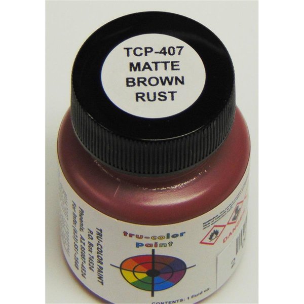 Tru-Color Paint Matte Brown Rust Paint - 1 oz TCP407